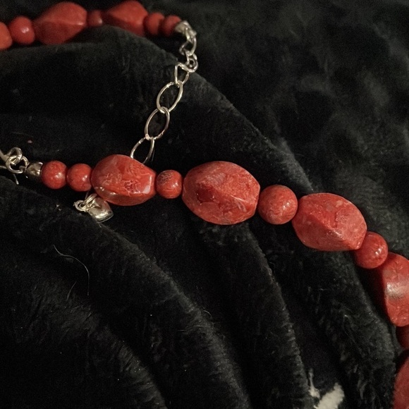 Red coral spiral bead necklace by Jay King - Picture 8 of 10